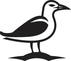régio aviador gaivota emblema dentro Preto esculpido sinfonia vetor gaivota Projeto