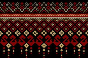 vermelho tradicional étnico padronizar paisley flor ikat fundo abstrato asteca africano indonésio indiano desatado padronizar para tecido impressão pano vestir tapete cortinas e sarongue vetor