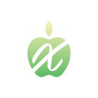 abstrato carta x maçã logotipo modelo, vetor logotipo para o negócio e companhia identidade