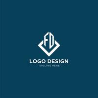 inicial para logotipo quadrado losango com linhas, moderno e elegante logotipo Projeto vetor