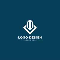 inicial oo logotipo quadrado losango com linhas, moderno e elegante logotipo Projeto vetor