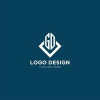 inicial ir logotipo quadrado losango com linhas, moderno e elegante logotipo Projeto vetor