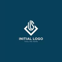 inicial nos logotipo quadrado losango com linhas, moderno e elegante logotipo Projeto vetor