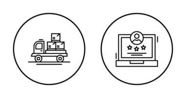 Entrega caminhão e Avaliação ícone vetor