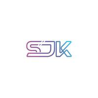 sjk criativo logotipo projeto, ou sjk logotipo Projeto ícone com Preto e branco backgound vetor