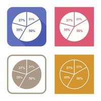 ícone de vetor de gráfico de pizza