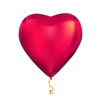 balões de hélio brilhante em forma de coração isolados no fundo branco vetor