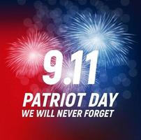 9 11 pano de fundo do dia patriota, nunca esqueceremos o pôster vetor