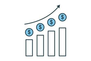 lucro ícone. ícone relacionado para investimentos e financeiro conceitos. plano linha ícone estilo. simples vetor Projeto editável