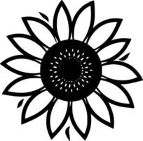 flor, Preto e branco vetor ilustração