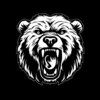 Urso - Preto e branco isolado ícone - vetor ilustração