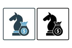 investimento estratégia ícone. ícone relacionado para investimentos e financeiro conceitos. sólido ícone estilo. simples vetor Projeto editável