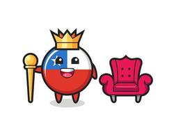 mascote do emblema da bandeira do Chile como um rei vetor