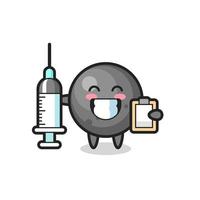 ilustração do mascote da bola de canhão como um médico vetor