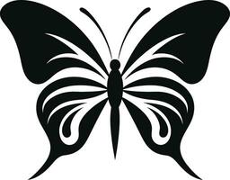 elegante Preto borboleta icônico vetor beleza intrincado borboleta logotipo meia noite elegância