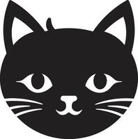sombrio felino insígnia minimalista gato perfil vetor
