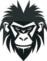 macaco heráldica Projeto plano babuíno avatar vetor