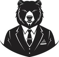 poderoso líder ícone Urso reino emblema vetor