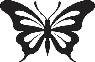 artístico voar borboleta logotipo dentro Preto esculpido asas do beleza Preto borboleta vetor