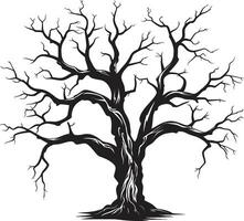 silencioso decair monocromático tributo para uma sem vida árvore Eterno beleza uma morto árvore dentro Preto vetor elegia