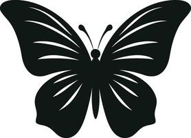 monocromático majestade borboleta emblema dentro Preto a arte do simplicidade Preto borboleta marca vetor