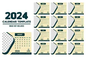 2024 único estilo calendário Projeto vetor