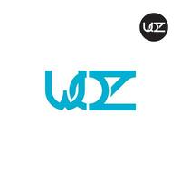 carta woz monograma logotipo Projeto vetor