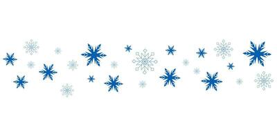 vetor fronteira com flocos de neve. azul flocos de neve em uma branco fundo