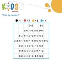 planilha matemática para impressão de cores por números vetor