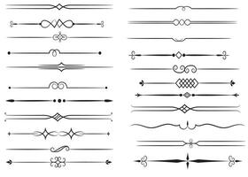 página divisor e Projeto elementos. conjunto do vários simples Preto divisor projeto, sortido divisor coleção modelo vetor. coleção do floral divisores elementos mega decoração para caligrafia. vetor