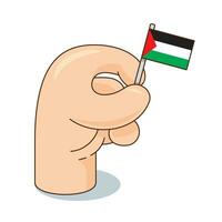 mão Salve  Palestina bandeira forrado estilo ilustração vetor gráfico.