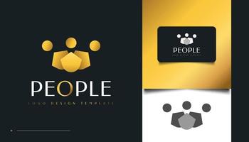 design de logotipo gold people vetor