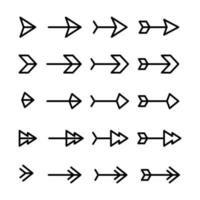 desenho de vetor de linha de símbolo de seta para arco e flecha