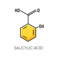 ícone de cor rgb de ácido salicílico vetor