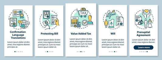 notarization onboarding tela da página do aplicativo móvel com conceitos vetor