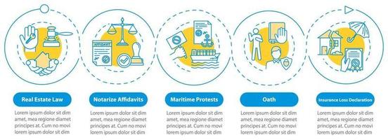 modelo de infográfico de vetor de serviços notariais