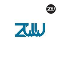 carta zww monograma logotipo Projeto vetor