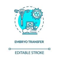 ícone de conceito turquesa de transferência de embrião vetor