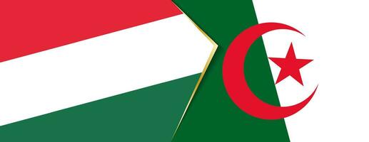 Hungria e Argélia bandeiras, dois vetor bandeiras.