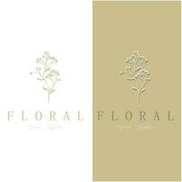 elegante floral e folha quadro. delicado botânico vetor ilustração para rótulos, spas, corporativo identidade, e Casamento convites