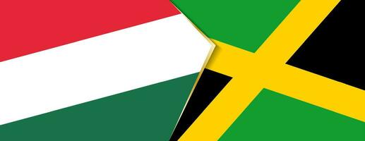 Hungria e Jamaica bandeiras, dois vetor bandeiras.