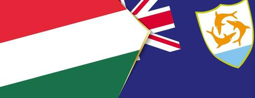 Hungria e anguila bandeiras, dois vetor bandeiras.