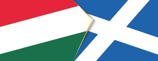 Hungria e Escócia bandeiras, dois vetor bandeiras.