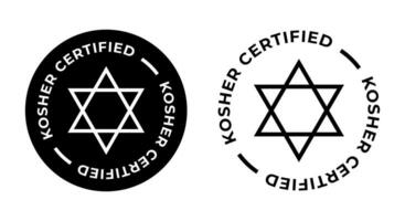 kosher certificado símbolos. internacional símbolos do kosher Comida. embalagem conceito. vetor