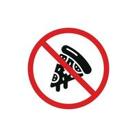 não pizza permitido ícone placa símbolo isolado em branco fundo. não Comida placa símbolo vetor