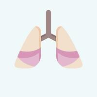 ícone pulmão Câncer. relacionado para mundo Câncer símbolo. plano estilo. simples Projeto editável. simples ilustração vetor