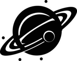 planeta com argolas logotipo dentro plano linha arte estilo vetor