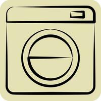 ícone lavando máquina. relacionado para limpeza símbolo. mão desenhado estilo. simples Projeto editável. simples ilustração vetor