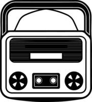 portátil música jogador logotipo dentro plano linha arte estilo vetor