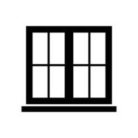 janela ícone. simples sólido estilo. dobro, janela quadro, quadrado, fechar, sala, casa, casa interior conceito. silhueta, glifo símbolo. vetor ilustração isolado.